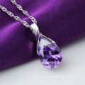 Fancy 925 Sterling Silver Tear Drop Colar Roxo